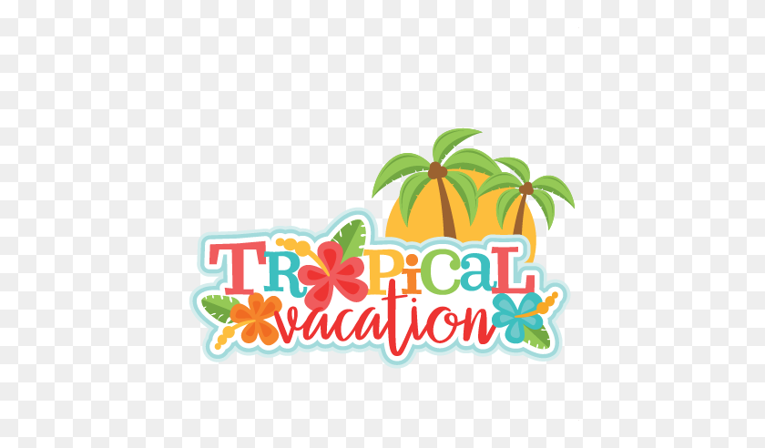 432x432 Tropical Vacation Title Scrapbook Cute Clipart - Vacation PNG