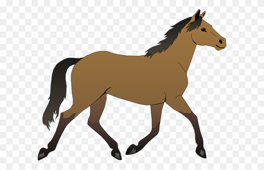 600x481 Trotting Brown Horse Clip Art - Arabian Horse Clipart