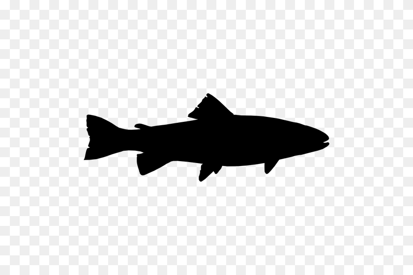 500x500 Форель Рыба Силуэт Векторное Изображение - Силуэт Рыбы Png