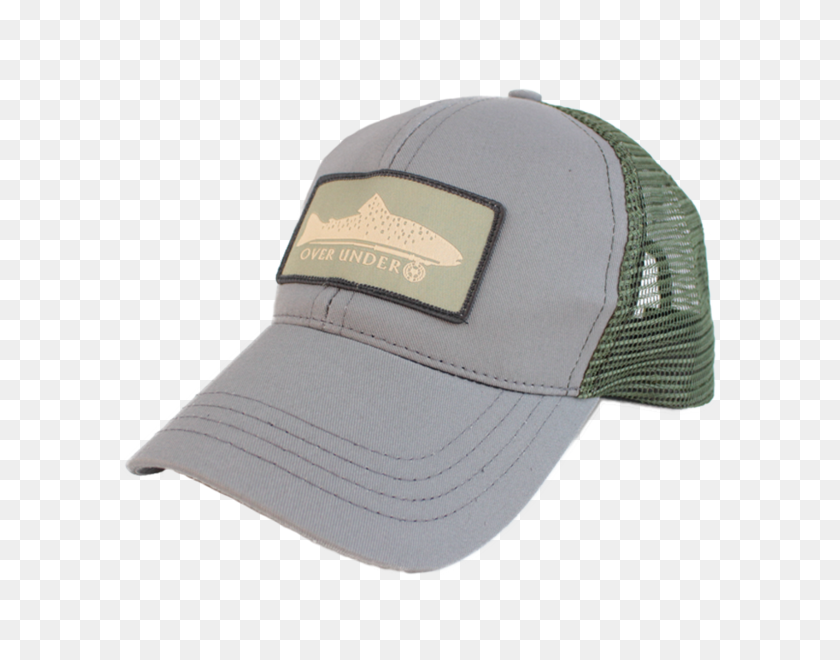 600x600 Trout Patch Mesh Back Cap Grey Over Under Clothing - Trout PNG