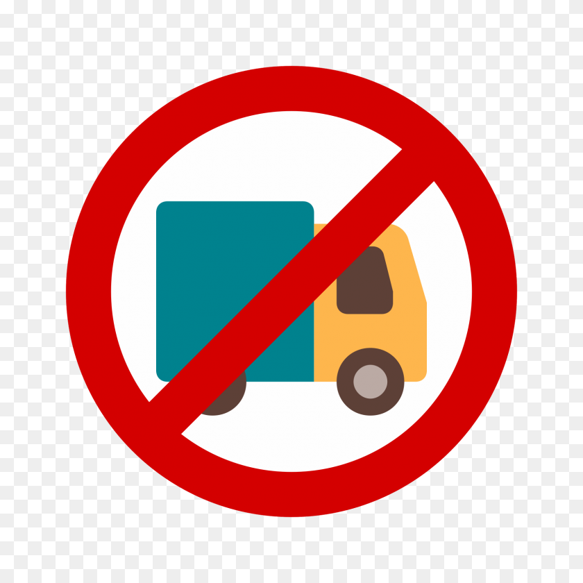 1600x1600 Icono De Prohibición De Camiones - Prohibición Png