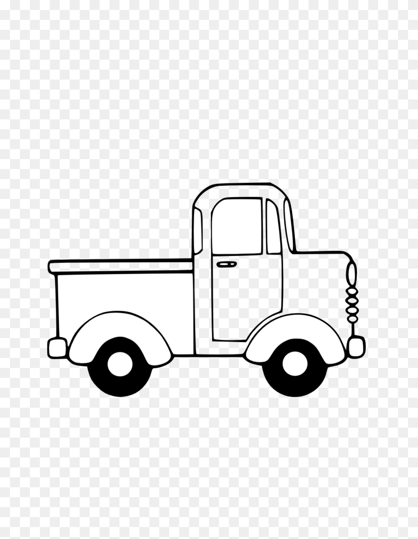 724x1024 Truck Clip Art Black White Line Christmas Xmas Toy Scalable Vector - Toy Truck Clipart