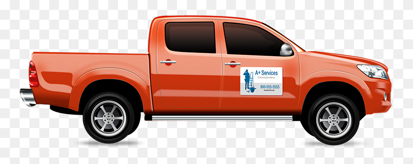 759x273 Truck Magnets Magnetic Signs For Construction And Trade Pickup - Pickup Truck PNG