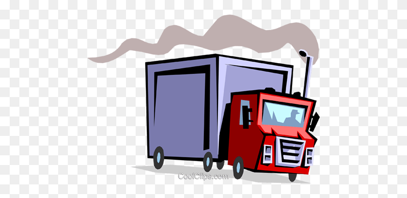 480x348 Truck Royalty Free Vector Clip Art Illustration - Big Truck Clipart