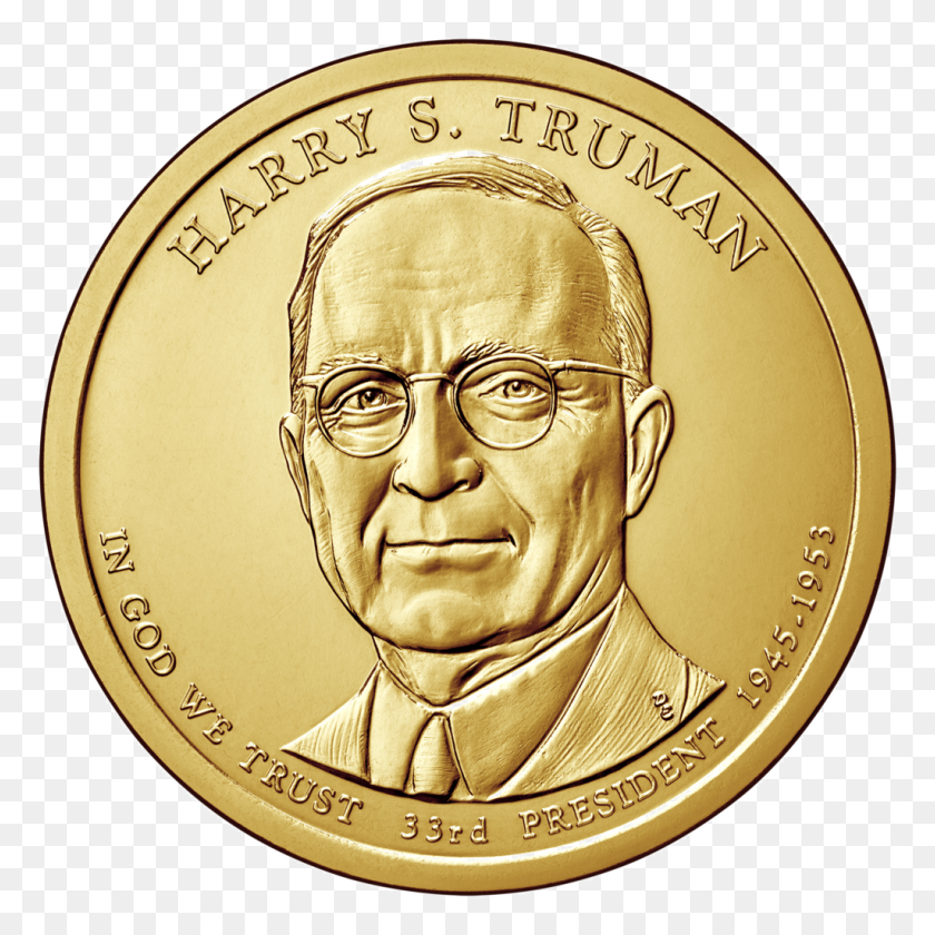 1024x1024 Truman Coin - Gold Coin PNG
