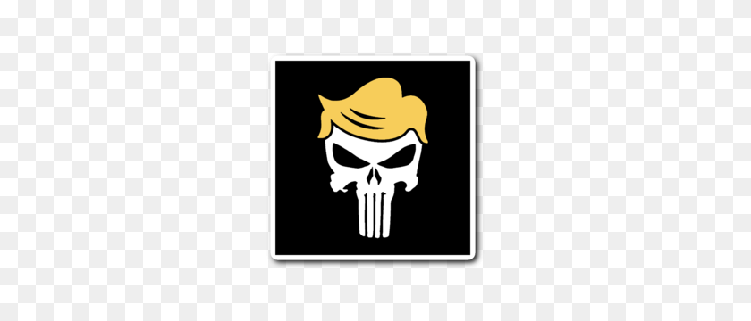 300x300 Trump Punisher De La Etiqueta Engomada De La Tienda Maga - Punisher Logotipo Png
