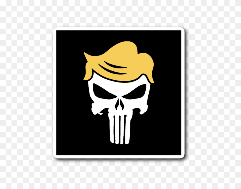 600x600 Trump Punisher Etiqueta Engomada De La Tienda Maga - Punisher Skull Clipart