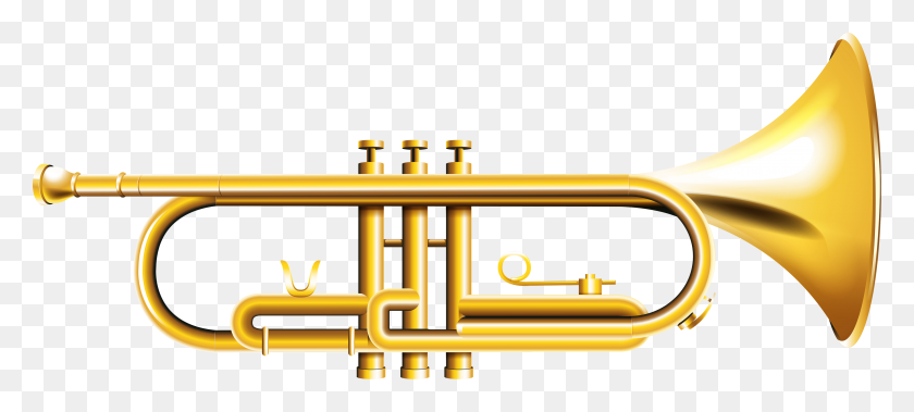 3515x1441 Trumpet And Saxophone Png Image Web Icons Png - Saxophone PNG