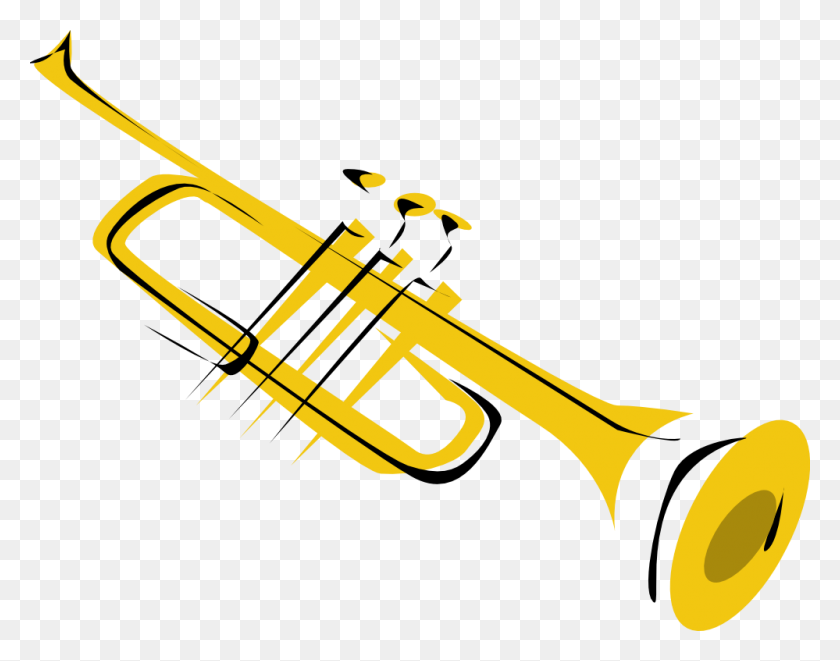 999x770 Trumpet Clip Art Free - Jazz Clipart