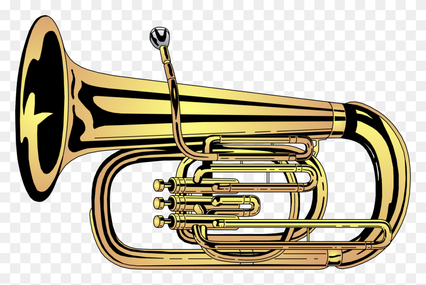 1331x860 Trumpet Clip Art Image Black - Cheerleader Horn Clipart