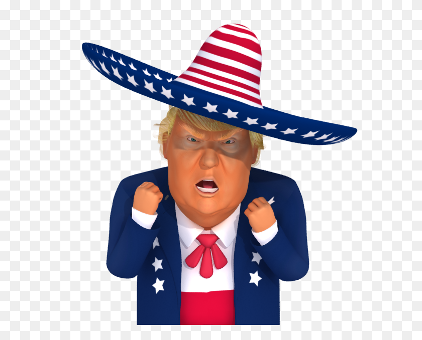 618x618 Trumpstickers Angry Mexican Trump Caricature Free Png Images - Trump Clipart