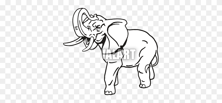 361x333 Trunk Up Elephant Drawing - Elephant Trunk Clipart
