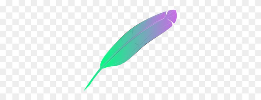 300x261 Tryae Feather Greenpurp Clipart - Arrow Feather Clipart