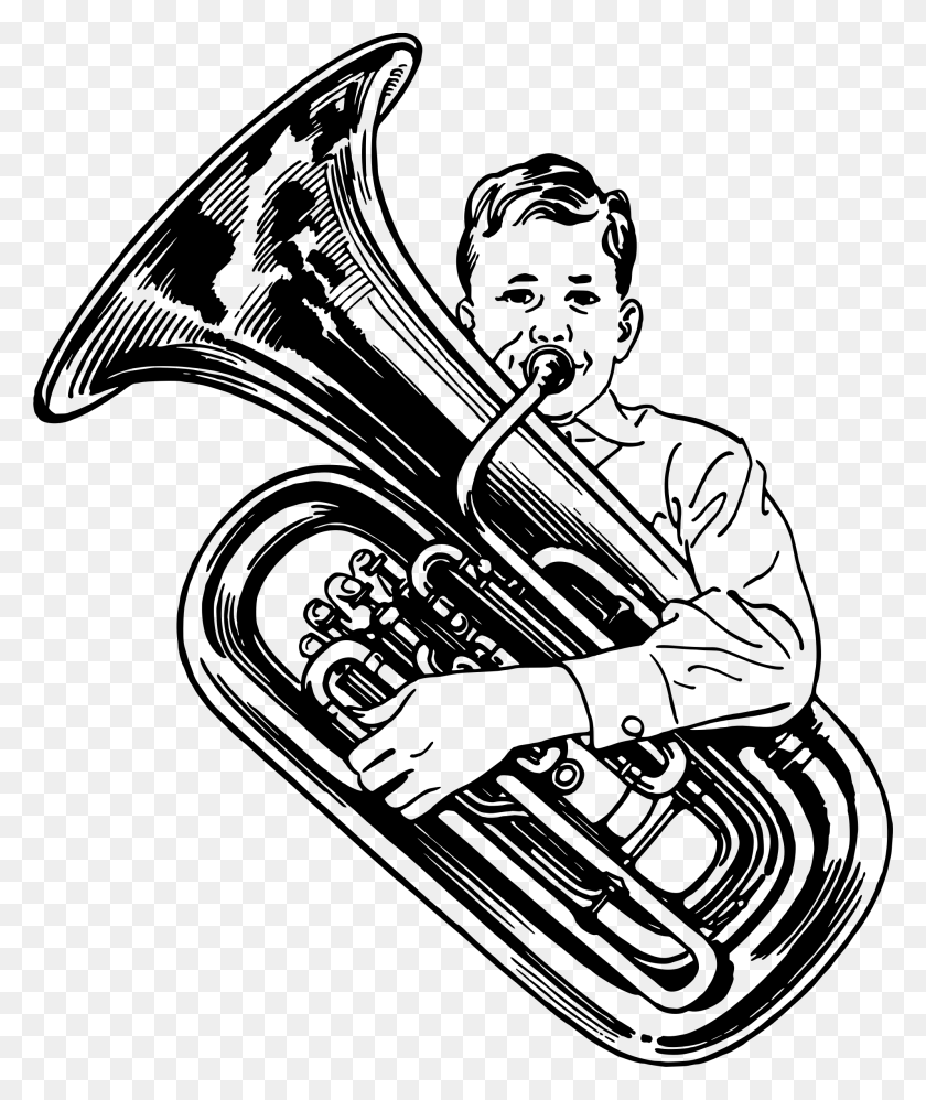 Труба муз инструмент черно-белый