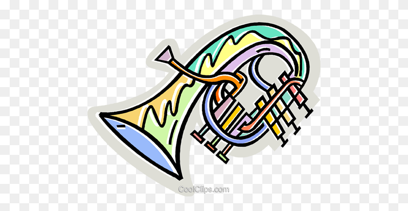 480x376 Tuba Players Royalty Free Vector Clip Art Illustration - Tuba Clipart
