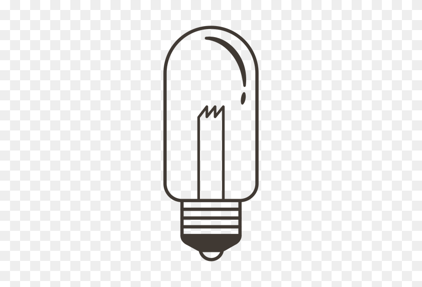 512x512 Tubular Light Bulb Stroke Icon - Lightbulb Icon PNG
