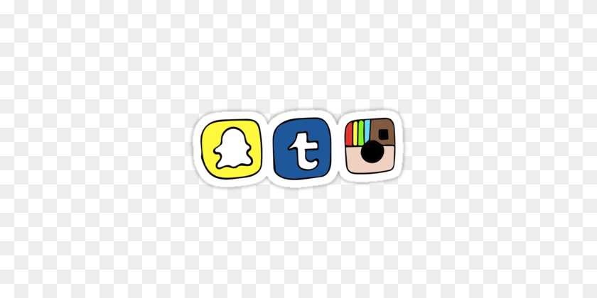 375x360 Tumblr Instagram Snapchat Apps Stickers - Redbubble Logo PNG