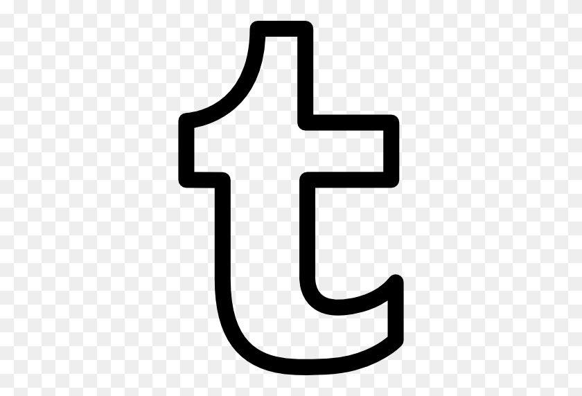 512x512 Tumblr Outlined Social Logo Symbol Of A Letter - Tumblr Logo PNG