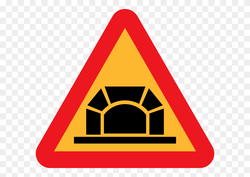 600x533 Tunnel Road Sign Clip Art Free Vector - Road Construction Clipart