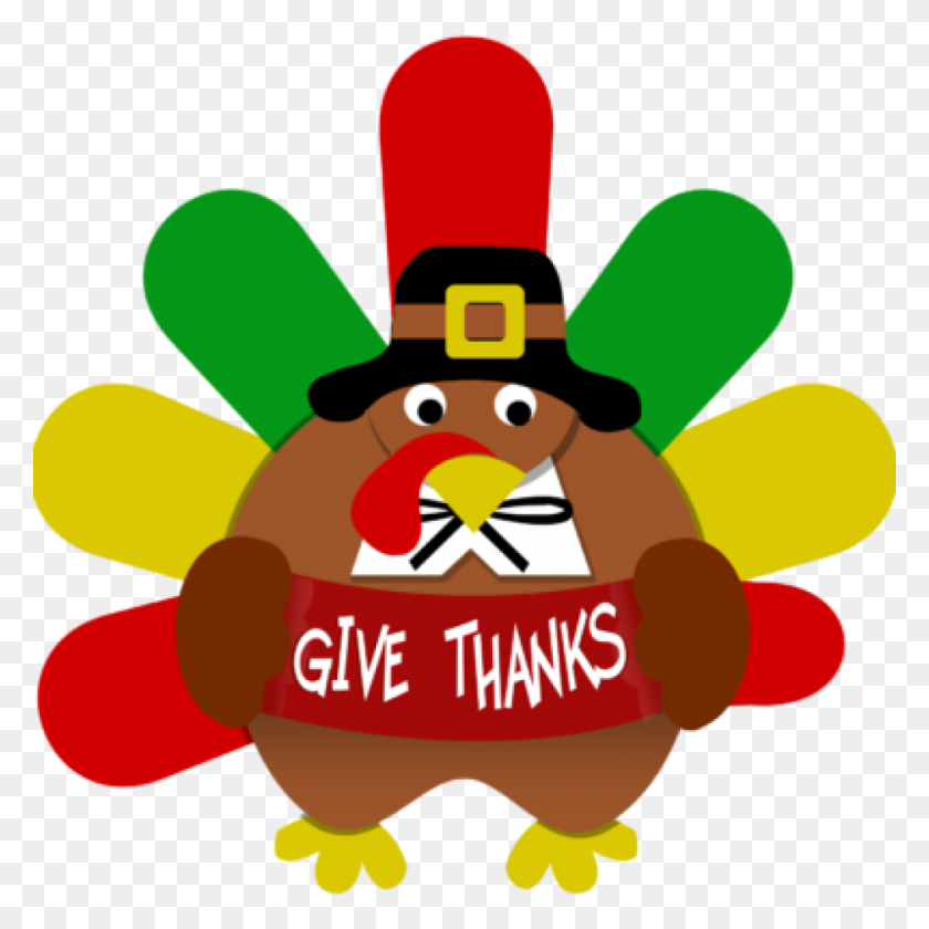 1024x1024 Turkey Clipart Image Give Thanks Thanksgiving Clip Art Christart - Red Graduation Cap Clipart