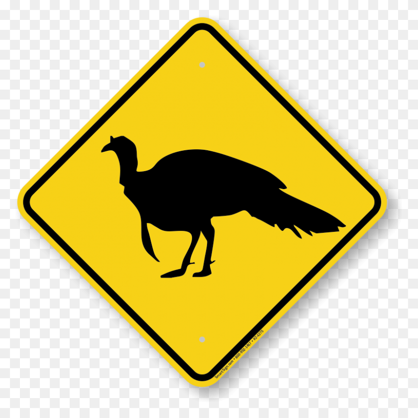 800x800 Turkey Crossing, Slow Down Turkey Xing Signs - Yield Sign Clip Art