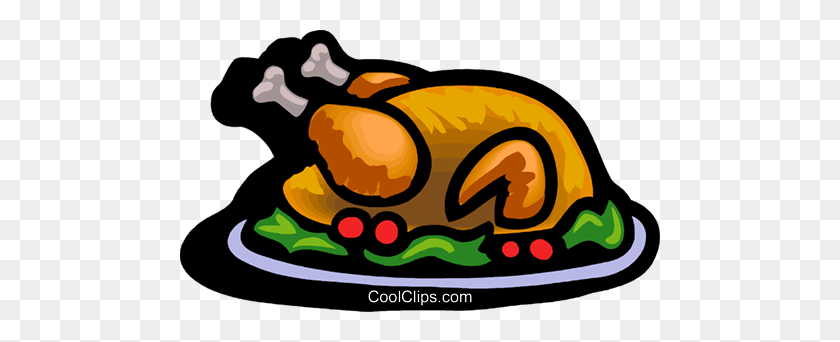 480x282 Turkey Dinner Royalty Free Vector Clip Art Illustration - Turkey Dinner Clipart