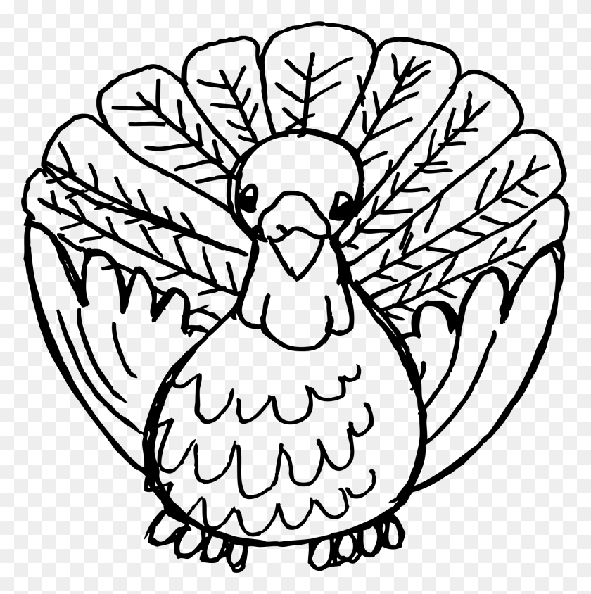 1835x1845 Turkey Outline Clip Art Happy Easter Thanksgiving - Onion Clipart Black And White