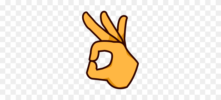 320x320 Turned Ok Hand Sign Emojidex - Okay Emoji PNG