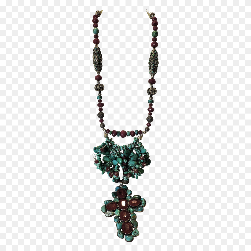 2048x2048 Turquoise And Faceted Genuine Ruby Necklace Crown Of Thorns - Crown Of Thorns PNG