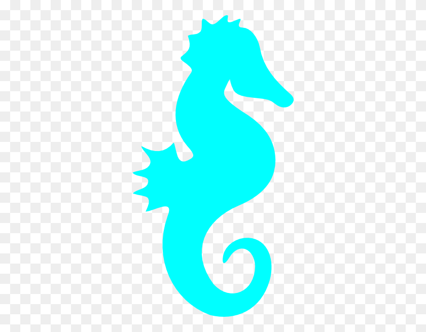 318x595 Turquoise Clipart Seahorse - Ore Clipart