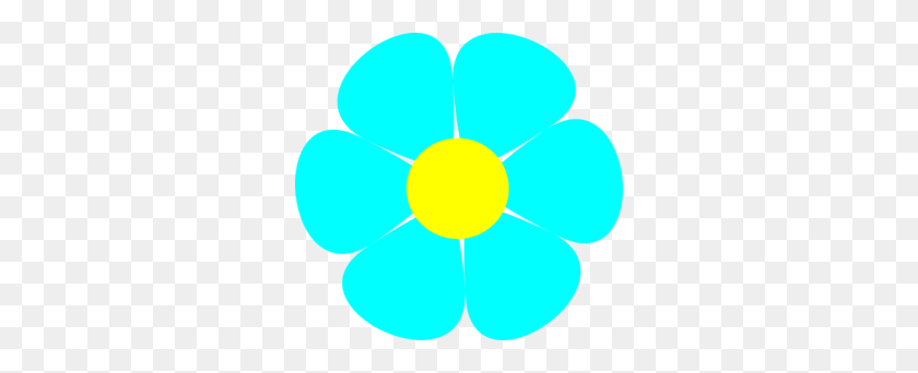 300x282 Turquoise Clipart Turquoise Flower - Colorful Flowers Clipart