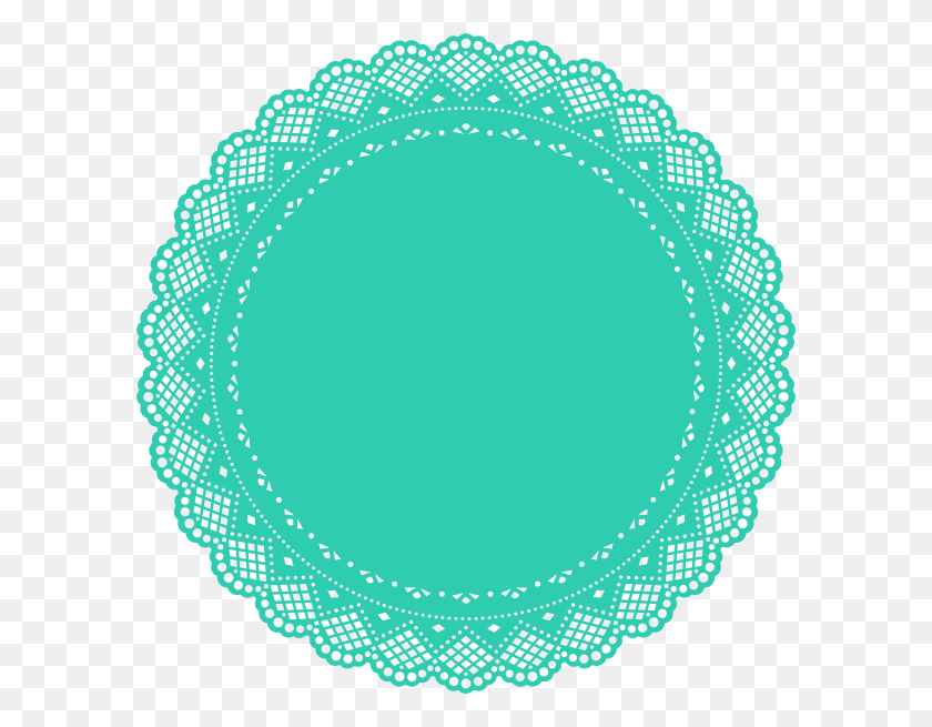 594x595 Turquoise Doily Clip Arts Download - Placemat Clipart
