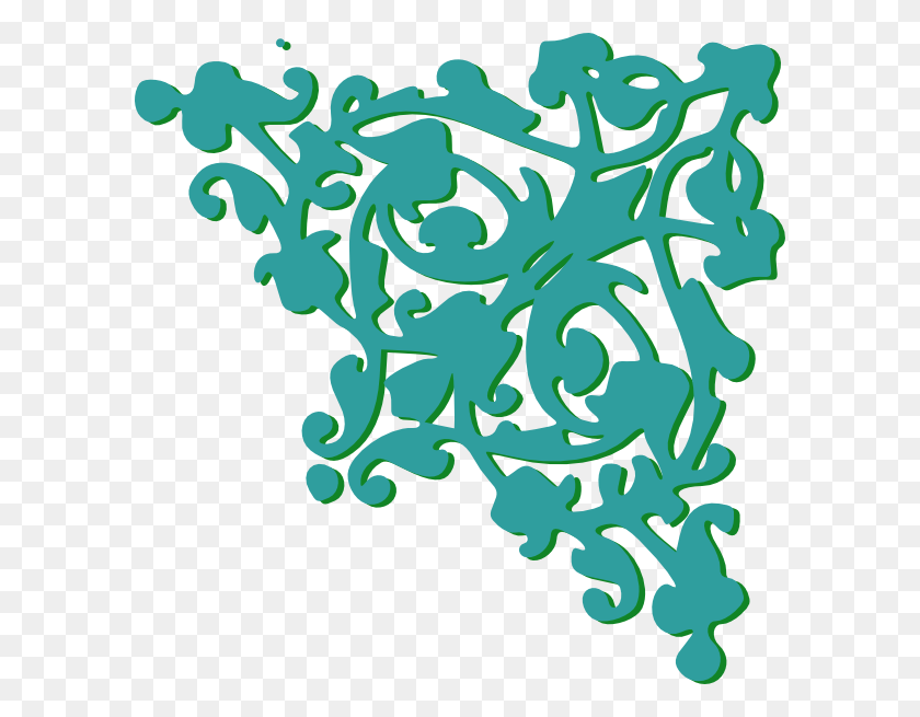 594x595 Turquoise Green Corner Png Clip Arts For Web - Corner PNG