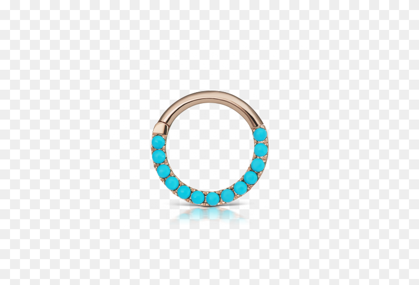 392x512 Turquoise Horizontal Eternity Clicker - Septum Piercing PNG