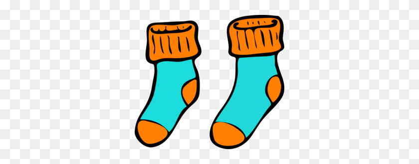 300x270 Turquoise Orange Sock Clip Art - Same Clipart