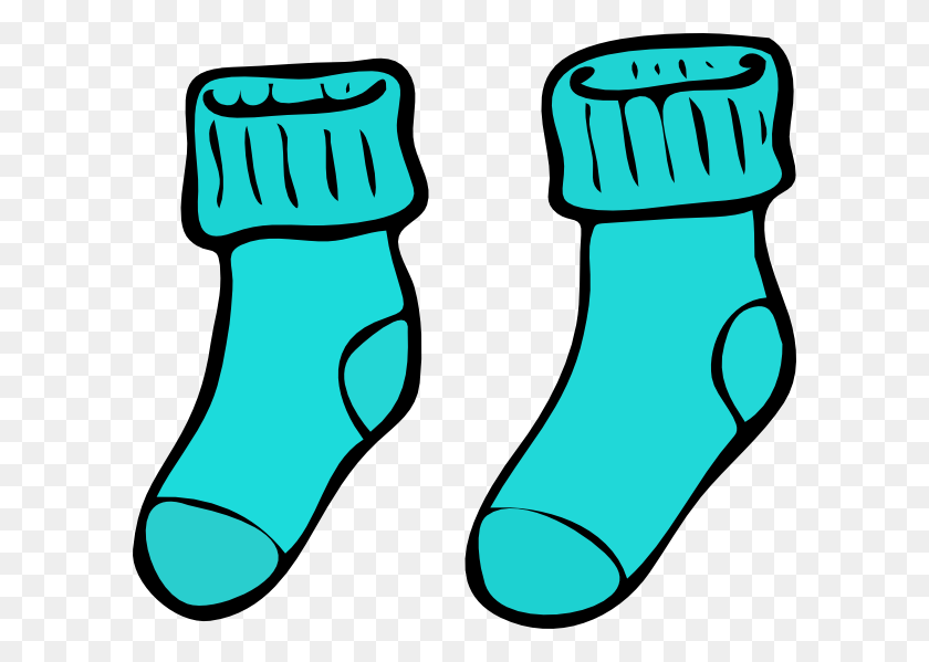 600x539 Turquoise Sock Clip Art - Socks And Shoes Clipart