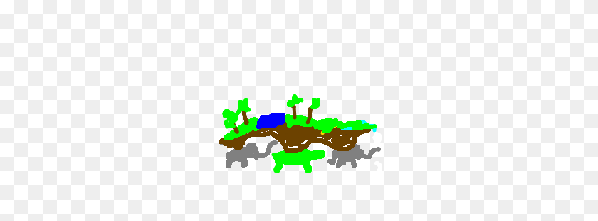 300x250 Turtle And Elephants Carry Floating Island - Floating Island PNG
