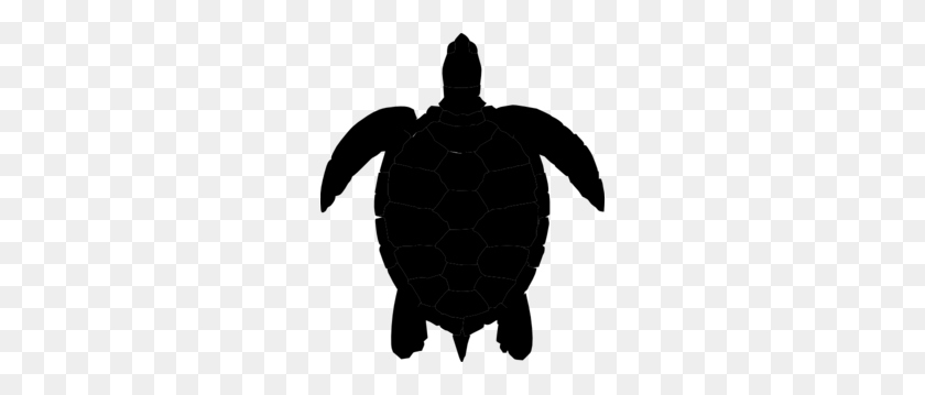 258x299 Turtle Black Silhouette Clip Art - Sea Turtle PNG