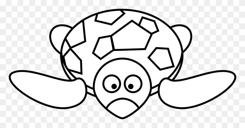 1969x956 Turtle Clipart Black And White - Soccer Ball Clipart Black And White