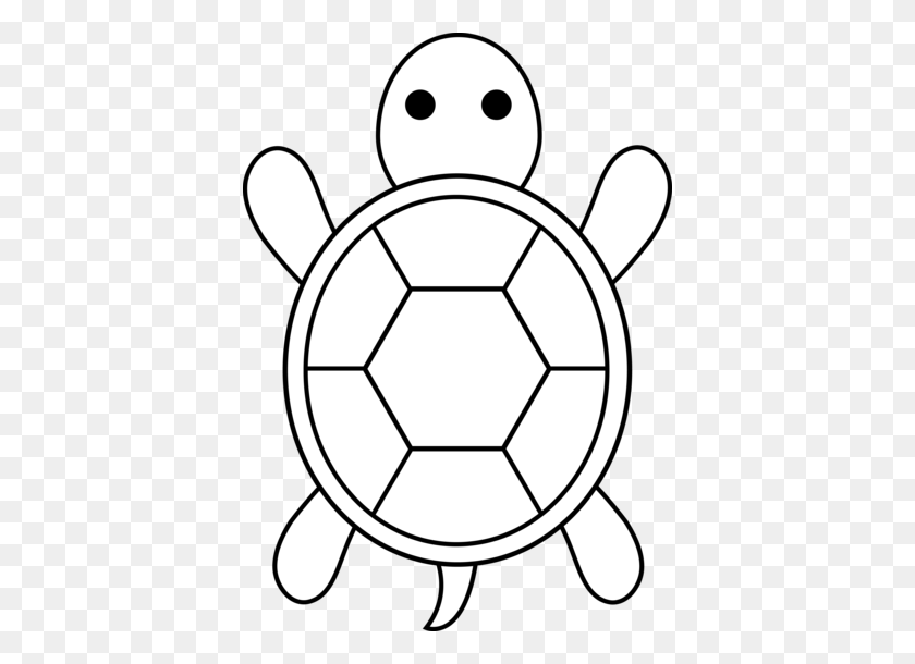 394x550 Turtle Clipart Black And White - Clam Clipart Black And White