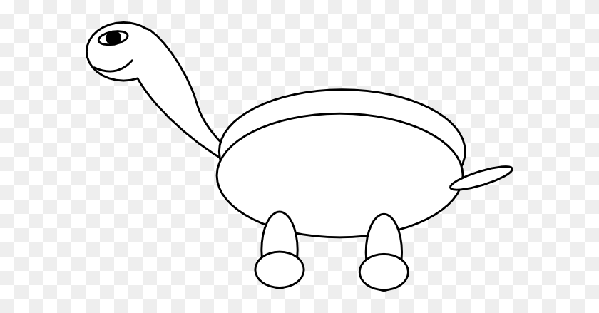 600x379 Turtle Outline Png, Clip Art For Web - Turtle Clipart Black And White