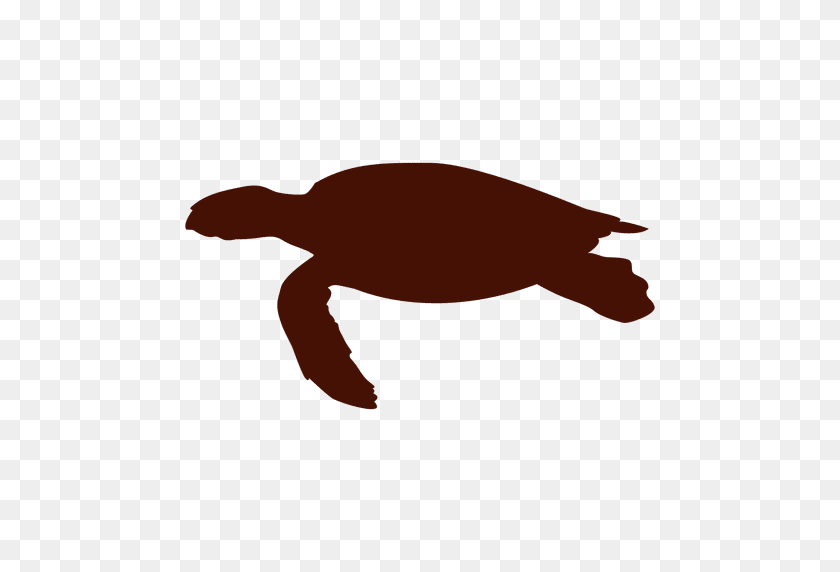 512x512 Turtle Swimming Silhouette - Swimming PNG