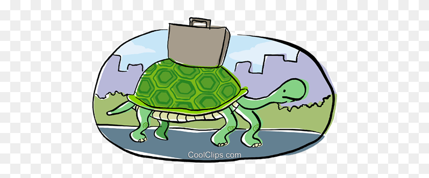480x288 Turtle With A Briefcase Royalty Free Vector Clip Art Illustration - Pond Animals Clipart