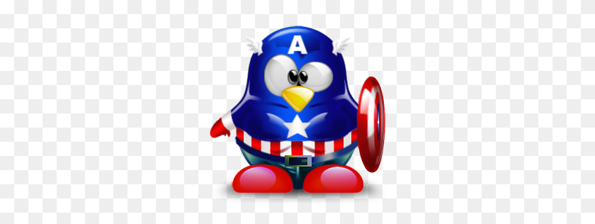 256x256 Tux Capitán América Tux Penguin Pingüinos, Marionetas - Capitán América Clipart