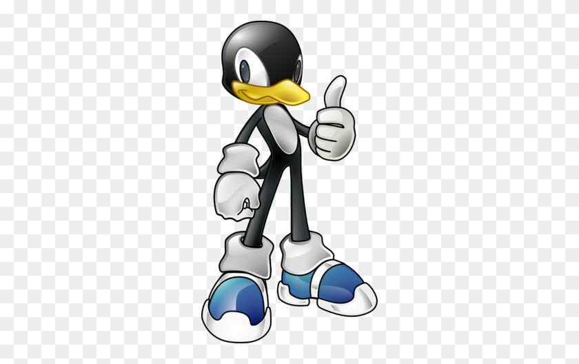 256x468 Tux The Penguin In Sonic Style Clipart - Tuxedo Clipart Free