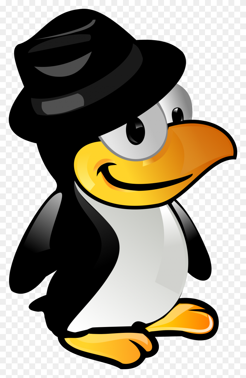 1521x2400 Tux With Black Hat Icons Png - Black Hat PNG