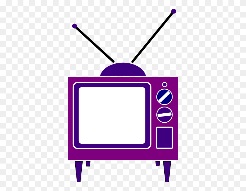 378x594 Tv Purple Colours Clip Art - Tv Clipart Transparent