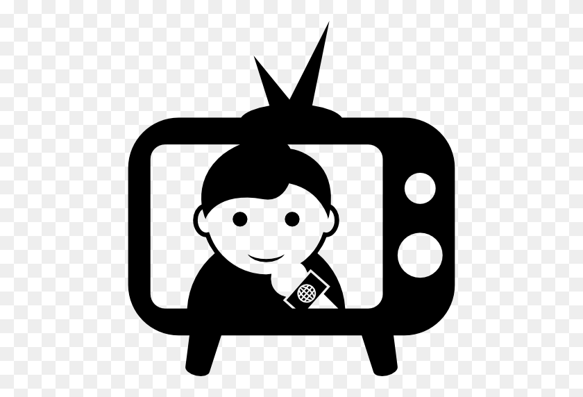 512x512 Tv, Tools And Utensils, News Reporter, Monitor, Screen, Journalist - Reporter Clipart