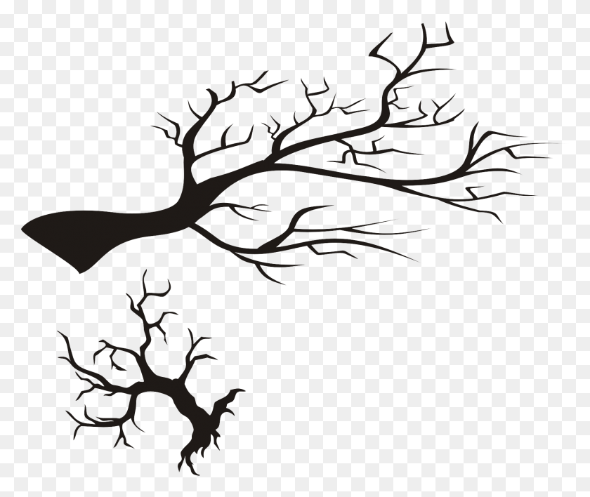1704x1416 Twig Black And White Clip Art - Black Tree PNG