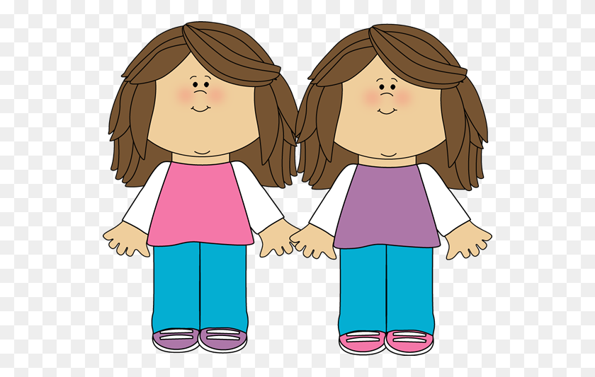 550x473 Twin Sisters Clip Art Image - Little Sister Clipart